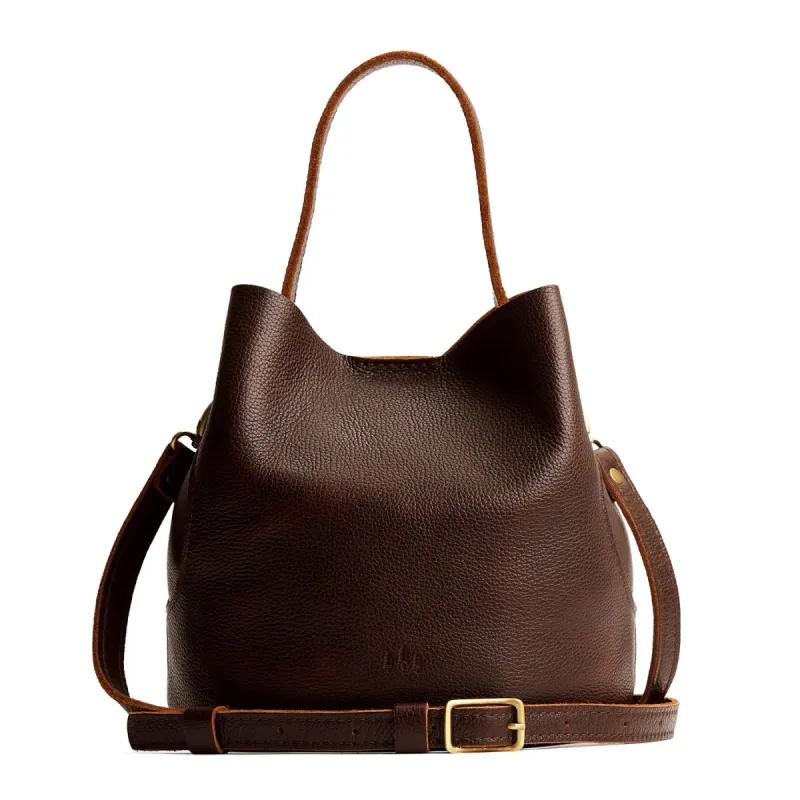 Koyu Kahve Büzgülü Kova Çanta